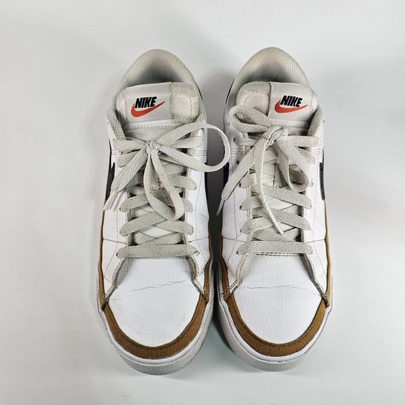 Nike Court Legacy Next Nature Shoes Womens 8 White Black Gold Casual Sneakers - Picture 5 of 10